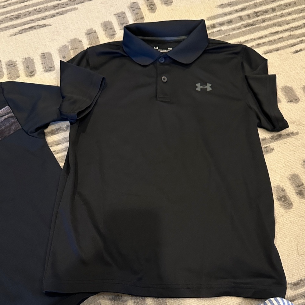 Boys UA Black Polo Shirt